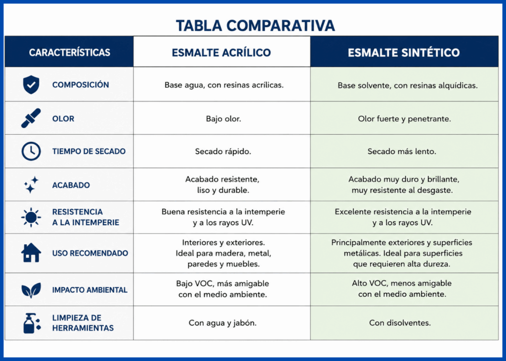 ESMALTE SINTÉTICO VS ESMALTE ACRÍLICO